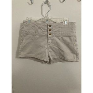 Justify Women's Three Button Short Shorts, White, Size 8